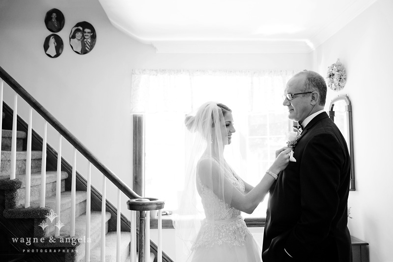 father and daughter wedding getting ready