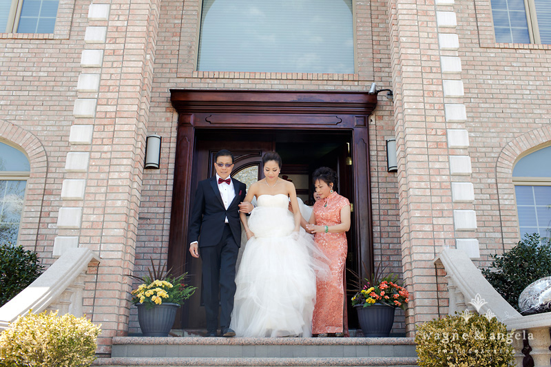 bride leaving the house